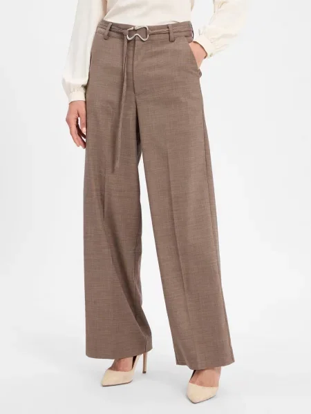 MbyM spodnie materiałowe Moniq Kobiety brązowy|beżowy marmurkowy S beżowe