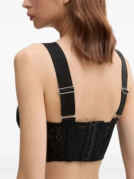 Sutien bralette Zhilyova cu model floral din dantelă negru