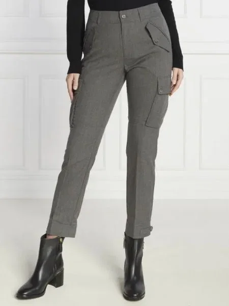 LAUREN RALPH LAUREN De lână pantaloni cargo | Skinny fit gri