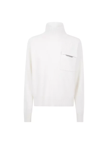 Sweter Brunello Cucinelli z kaszmiru biały