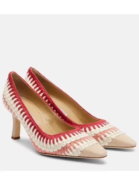 Semišové lodičky Manolo Blahnik béžové