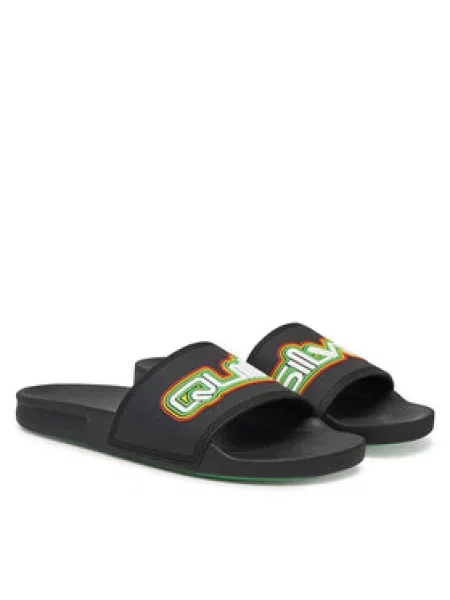 Quiksilver žabky Rivi Wordmark Slide II black rasta černé