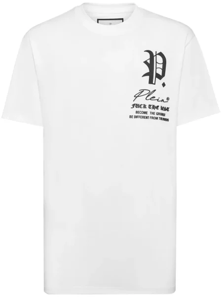 Tricou Philipp Plein cu imagine alb