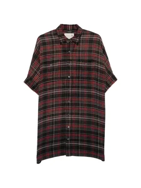 Rochie tip cămașă R13 în carouri negru