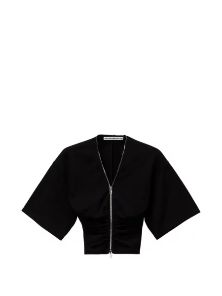 Top Alexander Wang cu volane negru