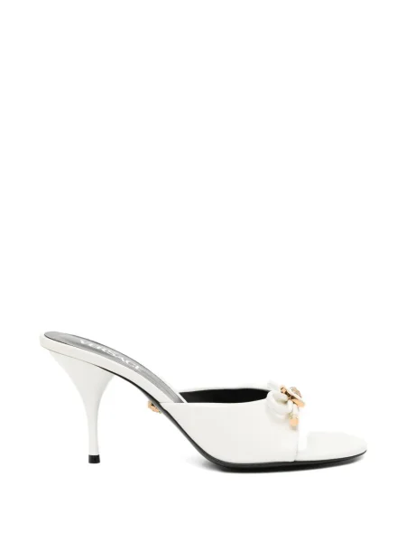 Sandale Versace cu model floral alb