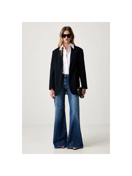 Elisabetta Franchi Jeansy Wide Leg niebieski