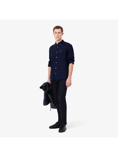 Lacoste Koszula Lniana granatowy