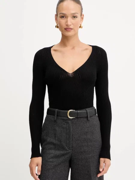 Twinset pulover de lână negru