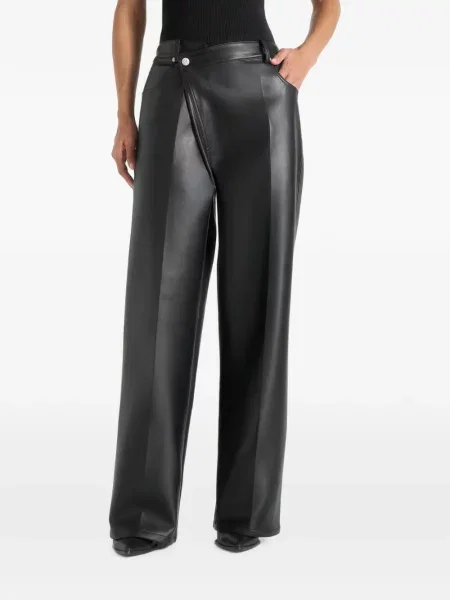 Pantaloni Manière De Voir din piele negru