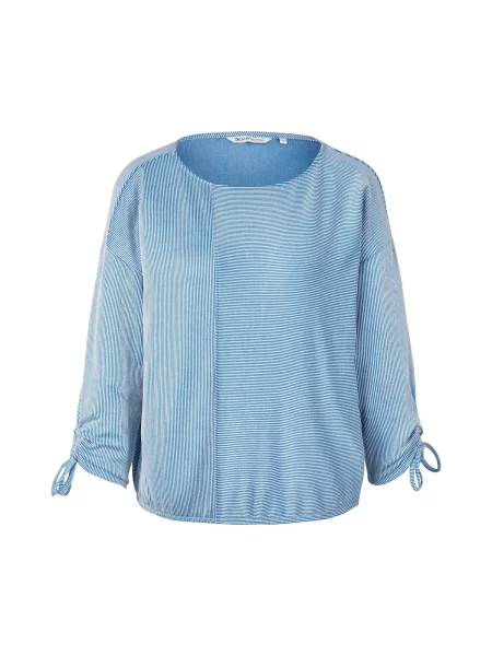 TOM TAILOR DENIM Tricou albastru alb