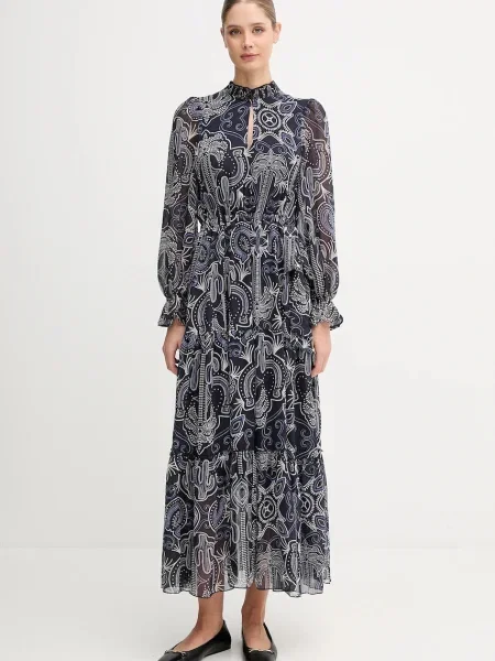 Рокля OUI дълга разкроена тъмносиньо