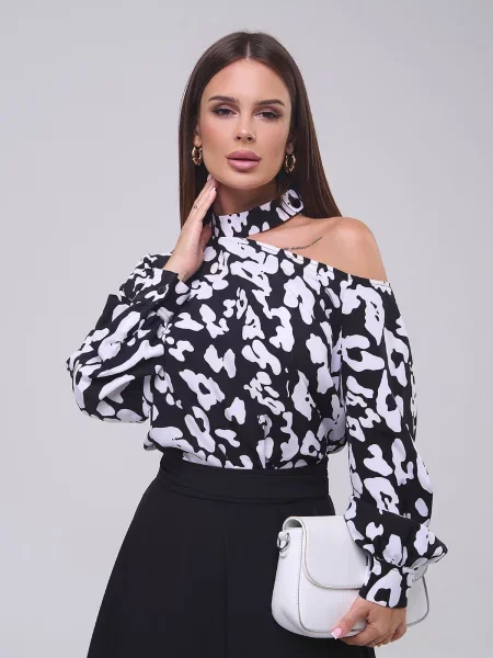 ISSA Plus Блуза Білий/чорний біла