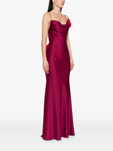 Rochie maxi Parlor cu model floral de costum roșu