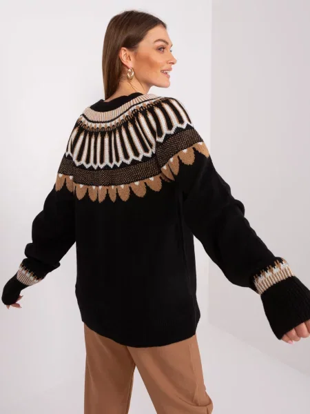 Pulover Fashionhunters cu guler de stand-up clasic negru