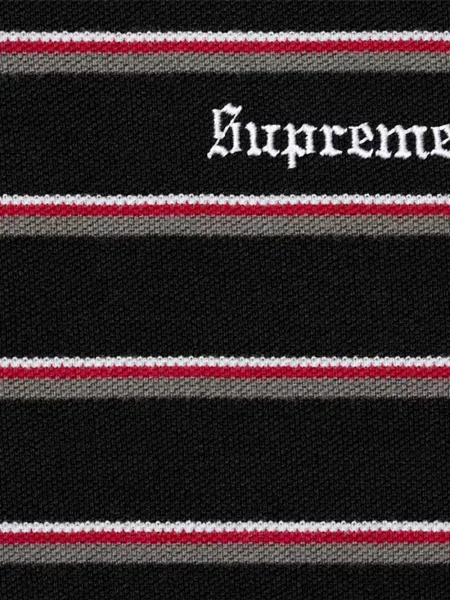 Tricou polo Supreme cu broderie negru