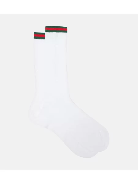 Pletene nogavice Gucci bela