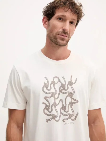 Joop! t-shirt z nadrukiem beżowy