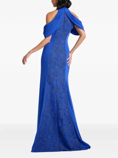 Μάξι φόρεμα Tadashi Shoji με δαντέλα μπλε