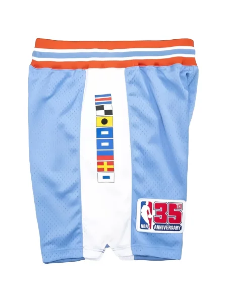 Csíkos rövidnadrág Mitchell & Ness autogrammal kék