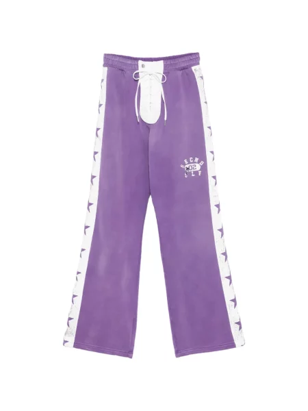 Pantaloni Secnd Slf cu șireturi cu imagine din dantelă violet