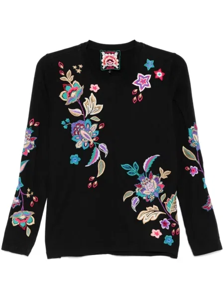 Tricou Johnny Was cu decolteu rotund negru