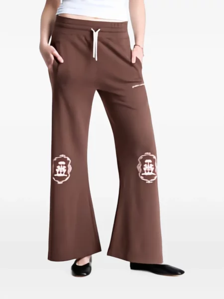 Pantaloni Palm Angels cu imagine alergare maro