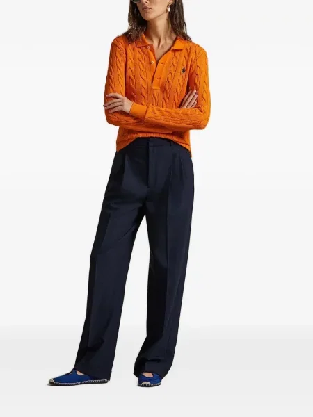 Gulerat tricou polo Polo Ralph Lauren cu decolteu în V fără mâneci maro