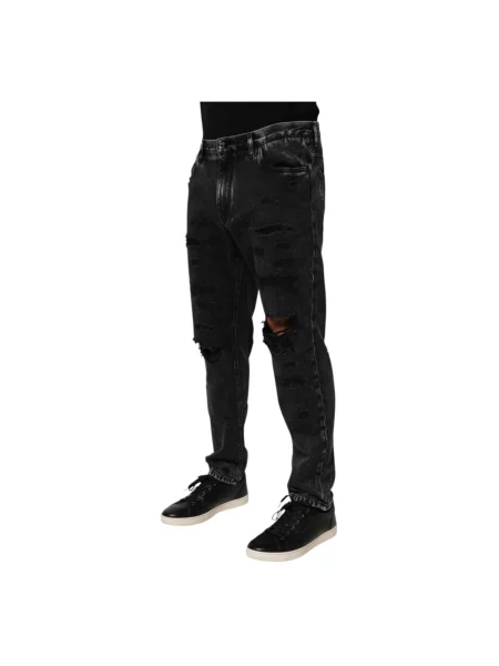 Szerokie jeansy Dolce And Gabbana czarne