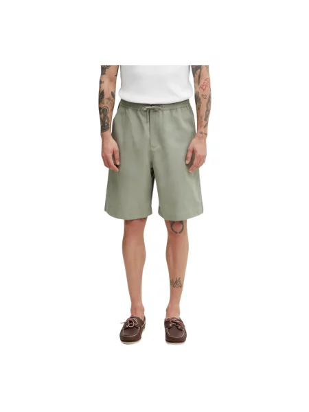Maison Kitsuné bermudy z bawełną zielone