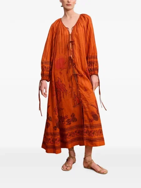Rochie midi Alemais cu imagine portocaliu