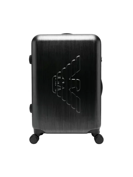 Walizka Emporio Armani z logo szara