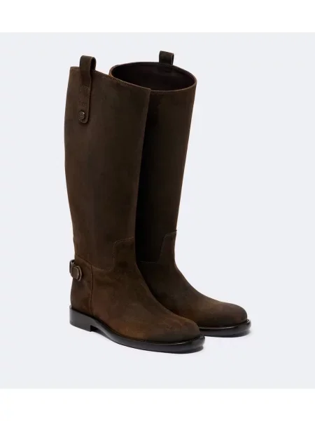 Cizme Burberry din piele de căprioară maro