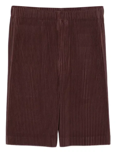 Plisované kraťasy Homme Plissé Issey Miyake hnědé