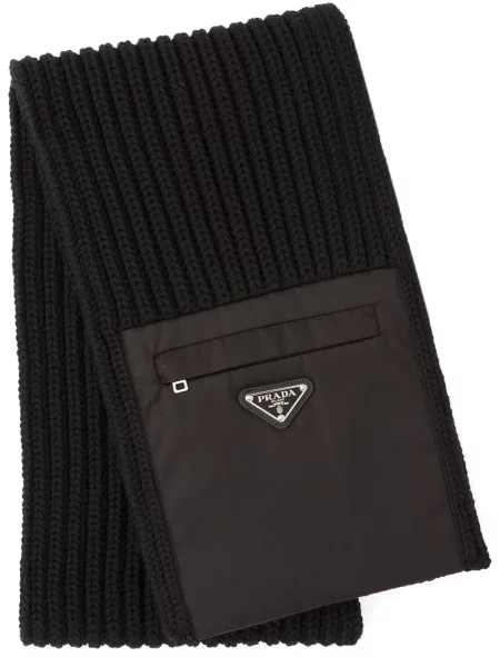 Fular Prada tricotate negru