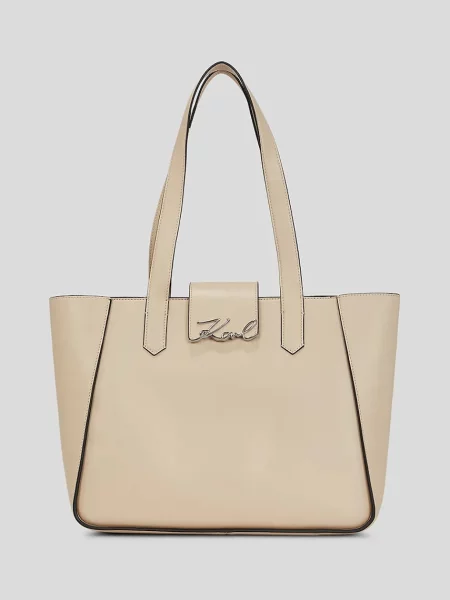 Karl Lagerfeld geantă de piele K/SIGNATURE bej