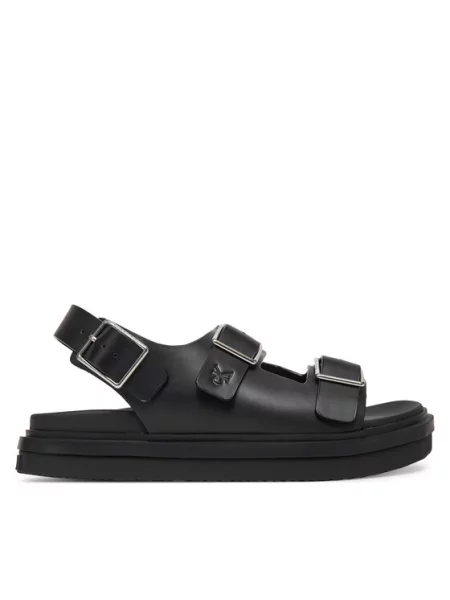 Calvin Klein Jeans Sandały Flat Molded Sandal Buckle czarny