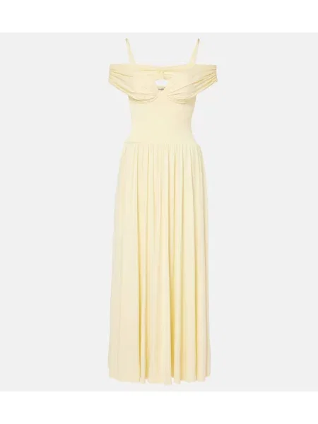 Rochie maxi Simkhai din jerseu drapată de costum galben