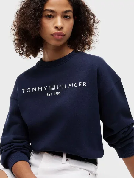 Свитшот Tommy Hilfiger с лого синий