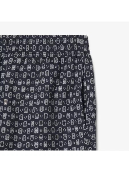 Lacoste Szorty Z Nadrukiem I Relaxed Fit granatowe