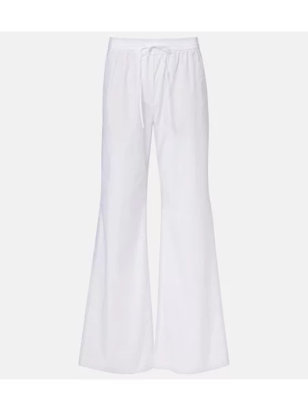 Pantaloni Dorothee Schumacher din poplin cu picior lat alb
