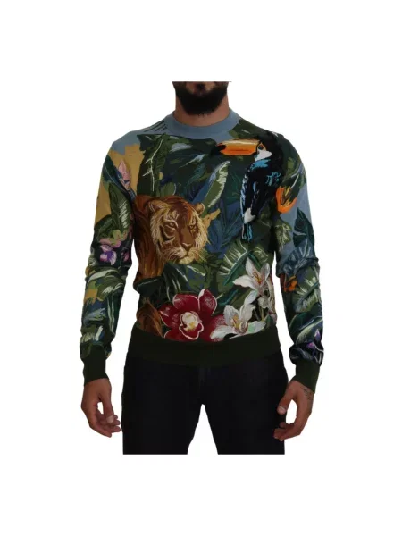 Sweter Dolce And Gabbana wełniany w tygrysie prążki
