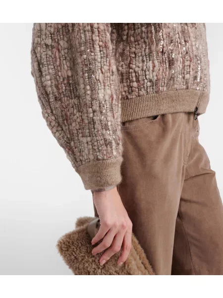 Cardigan Brunello Cucinelli de mohair bej