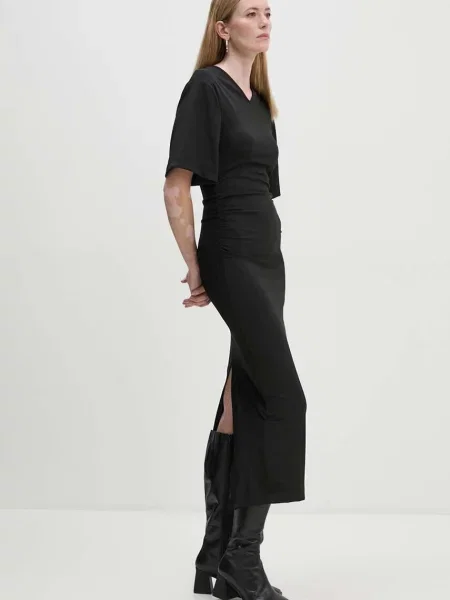 Сукня Day Birger et Mikkelsen Margaret Modern Interlock maxi облягаюча чорний