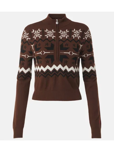 Volneni pulover Perfect Moment rjava