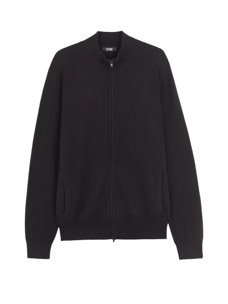 GOBI Cashmere Geacă tricotată Men's Essential Full-Zip Cashmere Cardigan' negru