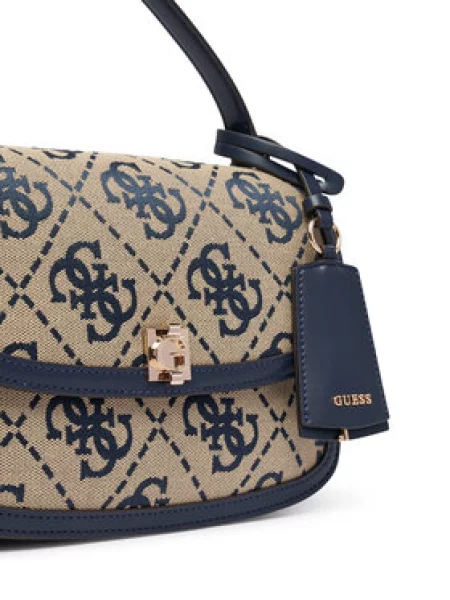 GUESS Kabelka Audrey krémová / indigo černá