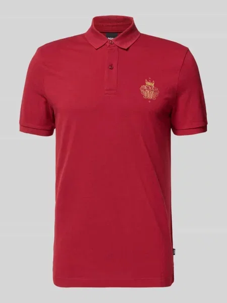 Koszulka polo o kroju regular fit z czystej bawełny model ‘QIANG’ Boss czerwone