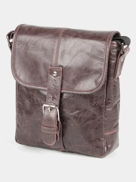 Кожаная сумка через плечо Shvigel коричневая