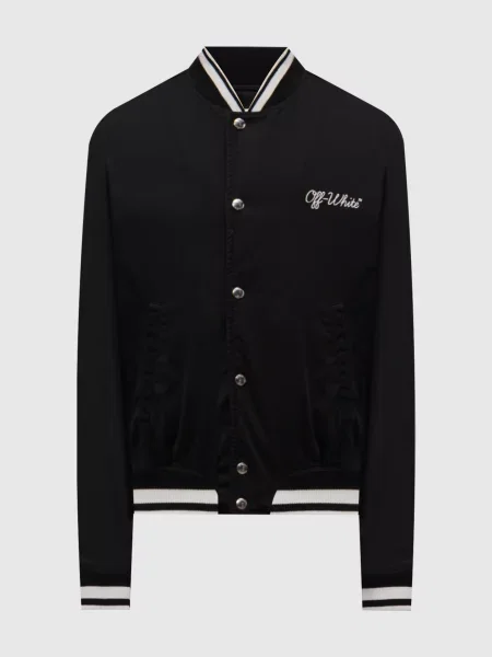 Бомбер з логотипом Off-white чорний